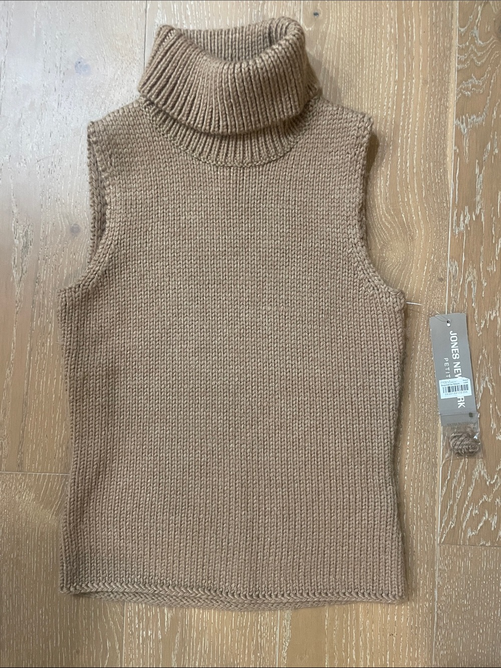J. Crew Sleeveless Cowl Neck Knit Vest in Camel